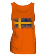 Sweden Distressed Flag Ladies Vest
