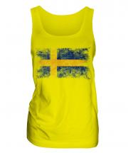 Sweden Distressed Flag Ladies Vest