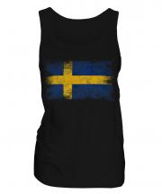 Sweden Distressed Flag Ladies Vest