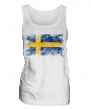 Sweden Distressed Flag Ladies Vest