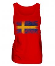 Sweden Distressed Flag Ladies Vest
