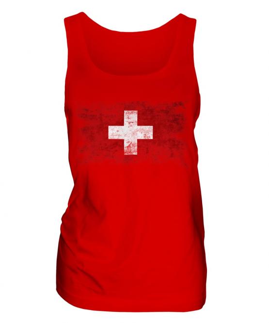 Switzerland Distressed Flag Ladies Vest
