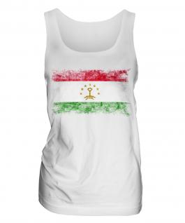 Tajikistan Distressed Flag Ladies Vest