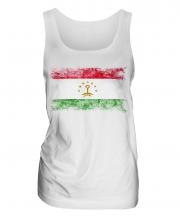 Tajikistan Distressed Flag Ladies Vest