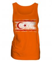Turkish Republic Of Northern Cyprus Distressed Flag Ladies Vest