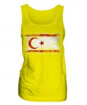 Turkish Republic Of Northern Cyprus Distressed Flag Ladies Vest
