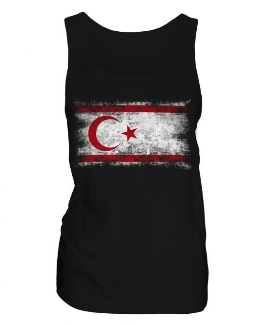 Turkish Republic Of Northern Cyprus Distressed Flag Ladies Vest