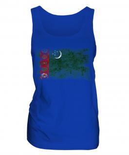 Turkmenistan Distressed Flag Ladies Vest
