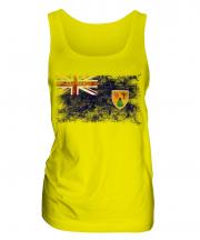 Turks And Caicos Islands Distressed Flag Ladies Vest