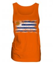Uruguay Distressed Flag Ladies Vest