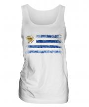 Uruguay Distressed Flag Ladies Vest