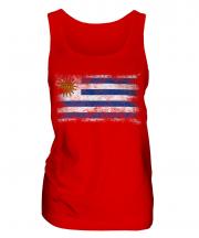 Uruguay Distressed Flag Ladies Vest