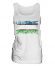 Uzbekistan Distressed Flag Ladies Vest