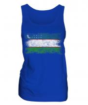 Uzbekistan Distressed Flag Ladies Vest