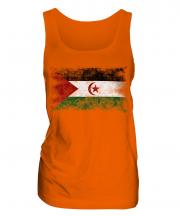 Western Sahara Distressed Flag Ladies Vest
