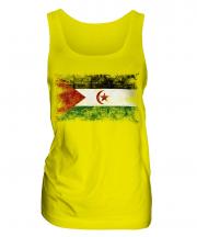 Western Sahara Distressed Flag Ladies Vest