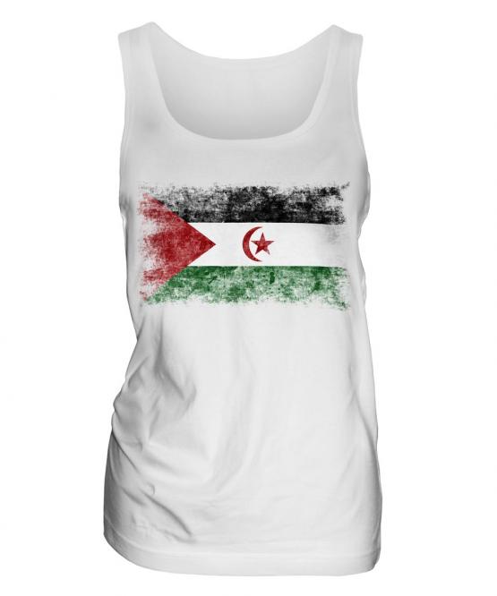 Western Sahara Distressed Flag Ladies Vest