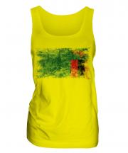 Zambia Distressed Flag Ladies Vest