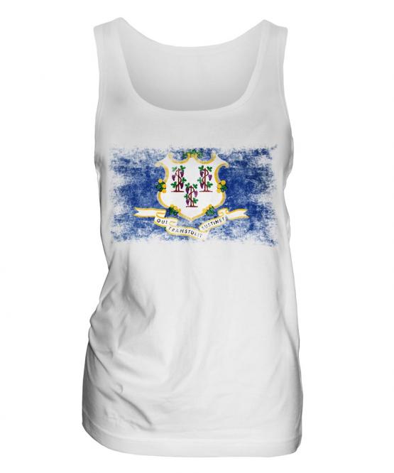 Connecticut State Distressed Flag Ladies Vest