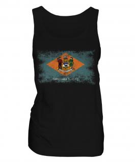 Delaware State Distressed Flag Ladies Vest