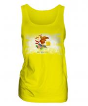 Illinois State Distressed Flag Ladies Vest
