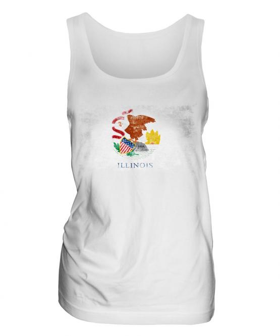 Illinois State Distressed Flag Ladies Vest