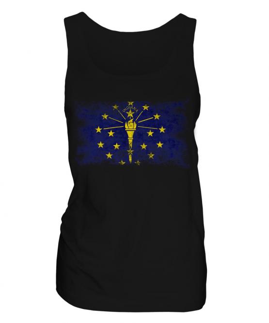 Indiana State Distressed Flag Ladies Vest
