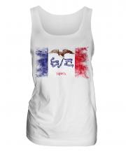 Iowa State Distressed Flag Ladies Vest