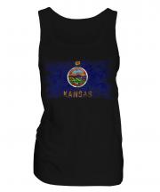 Kansas State Distressed Flag Ladies Vest