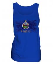 Kansas State Distressed Flag Ladies Vest