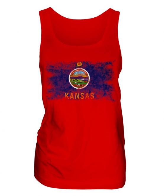 Kansas State Distressed Flag Ladies Vest