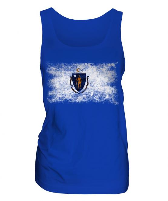 Massachusetts State Distressed Flag Ladies Vest