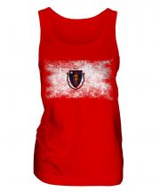 Massachusetts State Distressed Flag Ladies Vest