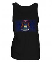 Michigan State Distressed Flag Ladies Vest