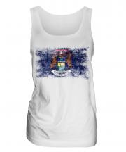 Michigan State Distressed Flag Ladies Vest