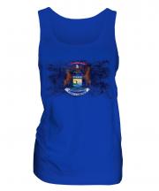 Michigan State Distressed Flag Ladies Vest