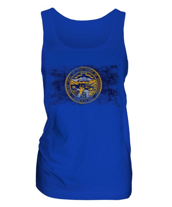 Nebraska State Distressed Flag Ladies Vest