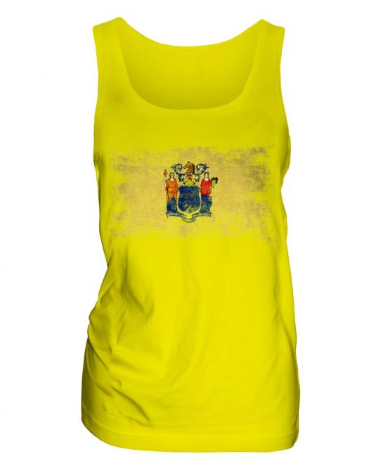 New Jersey State Distressed Flag Ladies Vest
