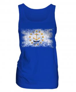Rhode Island State Distressed Flag Ladies Vest