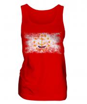 Rhode Island State Distressed Flag Ladies Vest