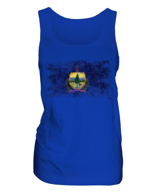 Vermont State Distressed Flag Ladies Vest