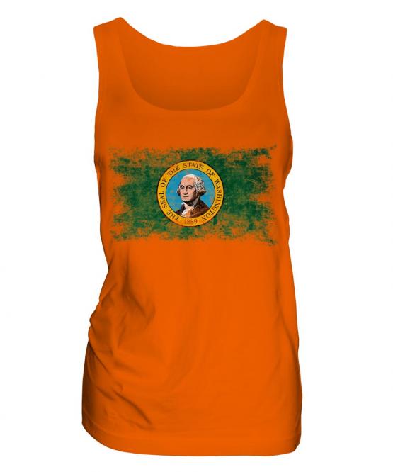 Washington State Distressed Flag Ladies Vest