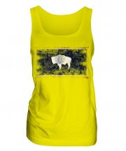 Wyoming State Distressed Flag Ladies Vest