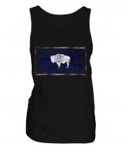 Wyoming State Distressed Flag Ladies Vest