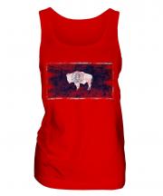 Wyoming State Distressed Flag Ladies Vest