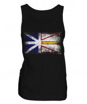 Newfoundland And Labrador Distressed Flag Ladies Vest