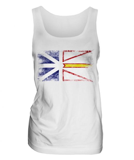 Newfoundland And Labrador Distressed Flag Ladies Vest