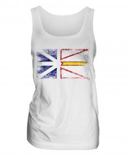 Newfoundland And Labrador Distressed Flag Ladies Vest