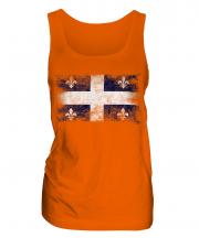 Quebec Distressed Flag Ladies Vest