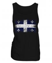 Quebec Distressed Flag Ladies Vest